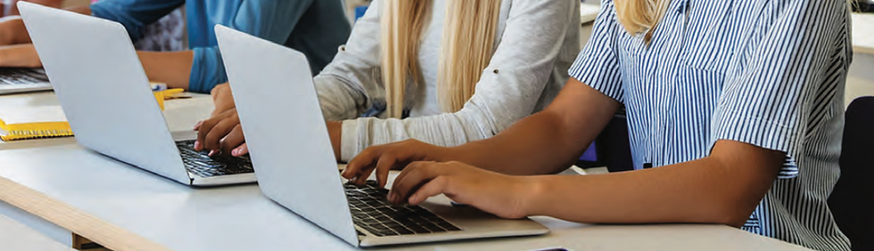 A student using a laptop